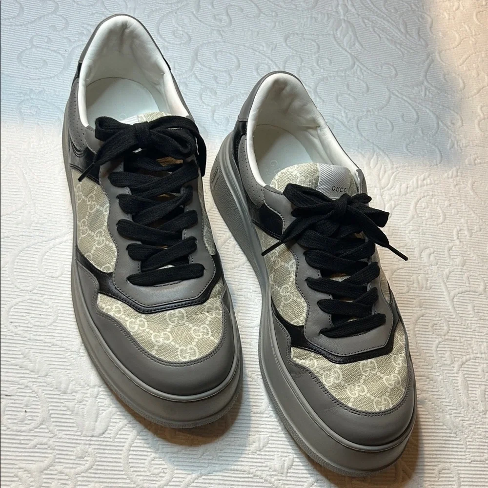 Gucci Men’s GG Supreme Chunky Sneakers. 13. Nearly NEW Black/Gray/Tan Color Way